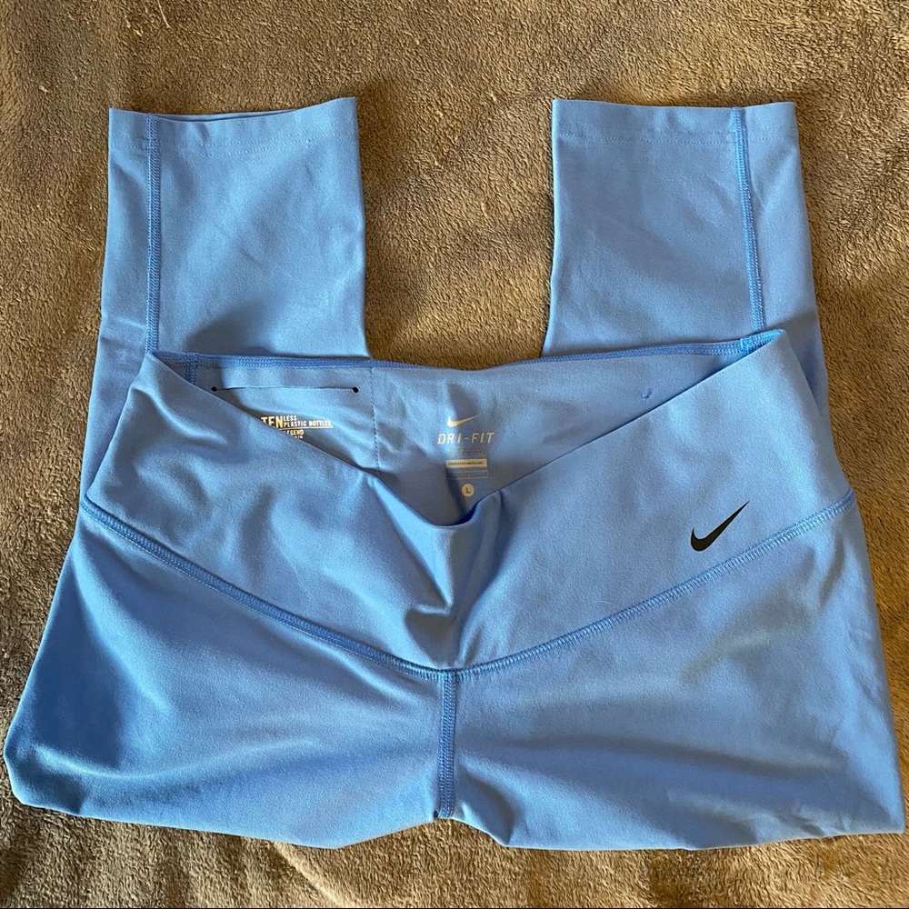 Light Blue Nike Dri Fit Crop Leggings